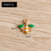 Gold Enamel Honeybee Charms for Jewelry Making (Set of 10)