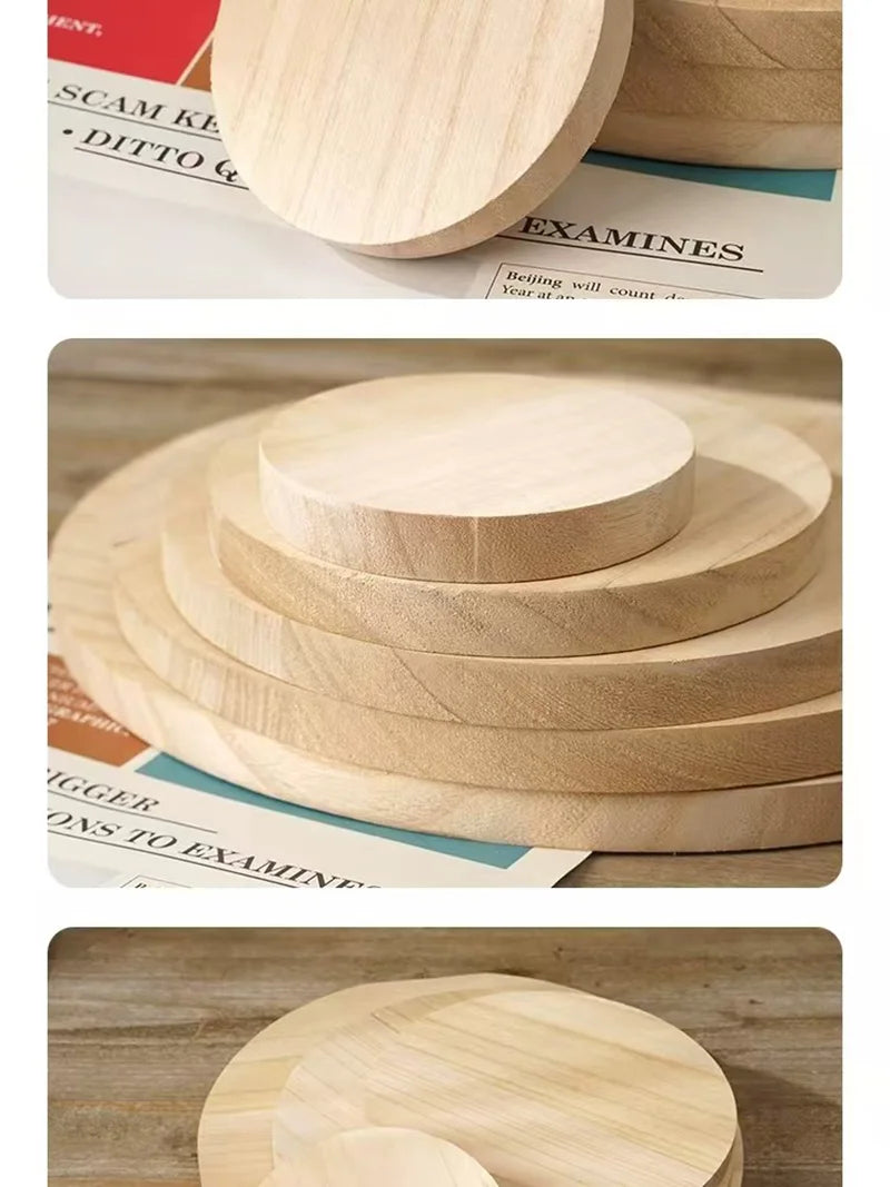 Round Solid Wood Sheets for DIY Crafts and Home Decor