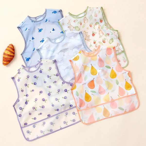 Waterproof Baby Full-Coverage Feeding Bib with Long Sleeves