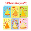 A set of 18 sheets featuring various food items and pizza slices for a DIY craft kit.