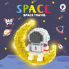 Luminous Astronaut Moon Building Blocks Set with LED Light Technology