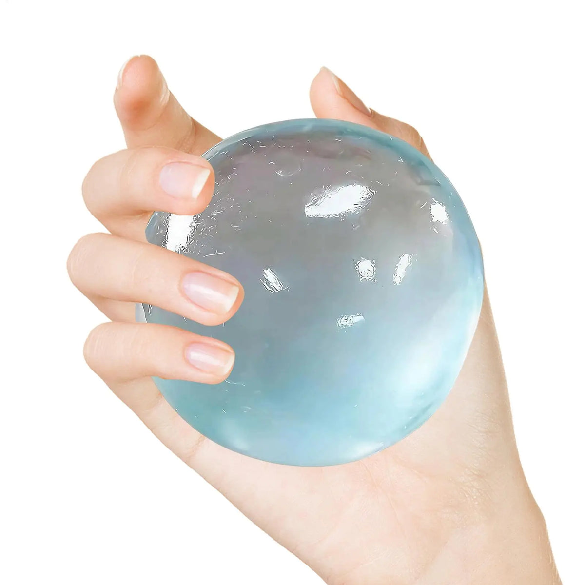 Transparent Blue Squishy Stress Ball – Soft Rebounding Sensory Toy