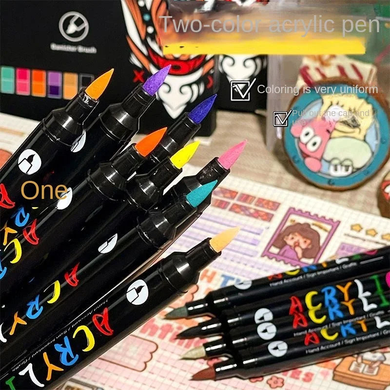 48-Color Acrylic Paint Markers with Dual Tips for Art & Craft