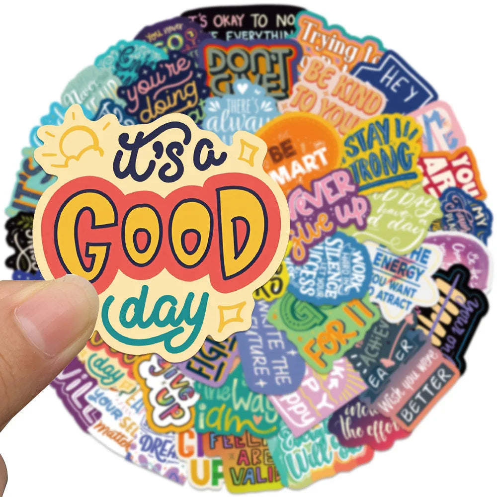 Inspirational Quote Decal Stickers for Laptops, Water Bottles & More