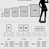 Diagram showing various sizes of canvas wall art options for home decor