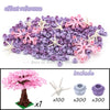 A set of 7 building blocks shaped like a pink cherry blossom tree, including 100 white and 300 purple blocks.