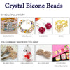 Assortment of 4mm faceted crystal bicone glass beads used for various jewelry making projects like bracelets, necklaces, earr