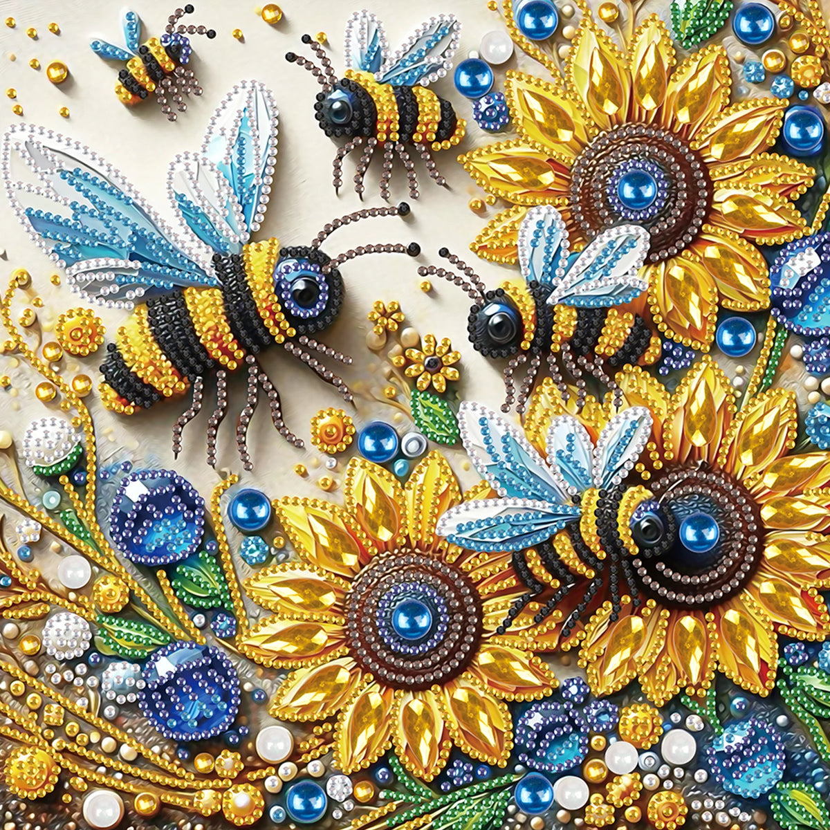 Flower Diamond Art Painting Kit for Beginners, Partial Drill