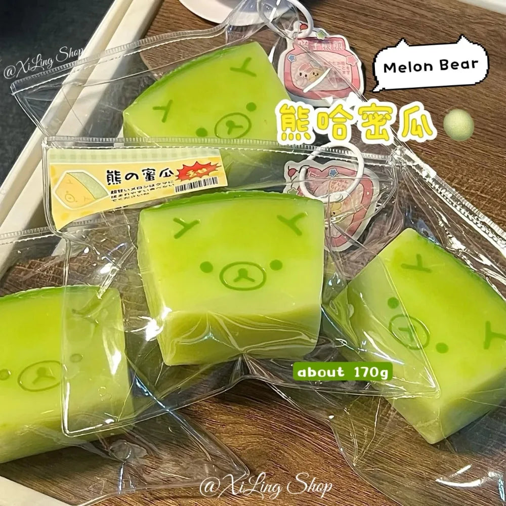 Melon Bear Squishy Stress Relief Toy – Soft Butter Texture