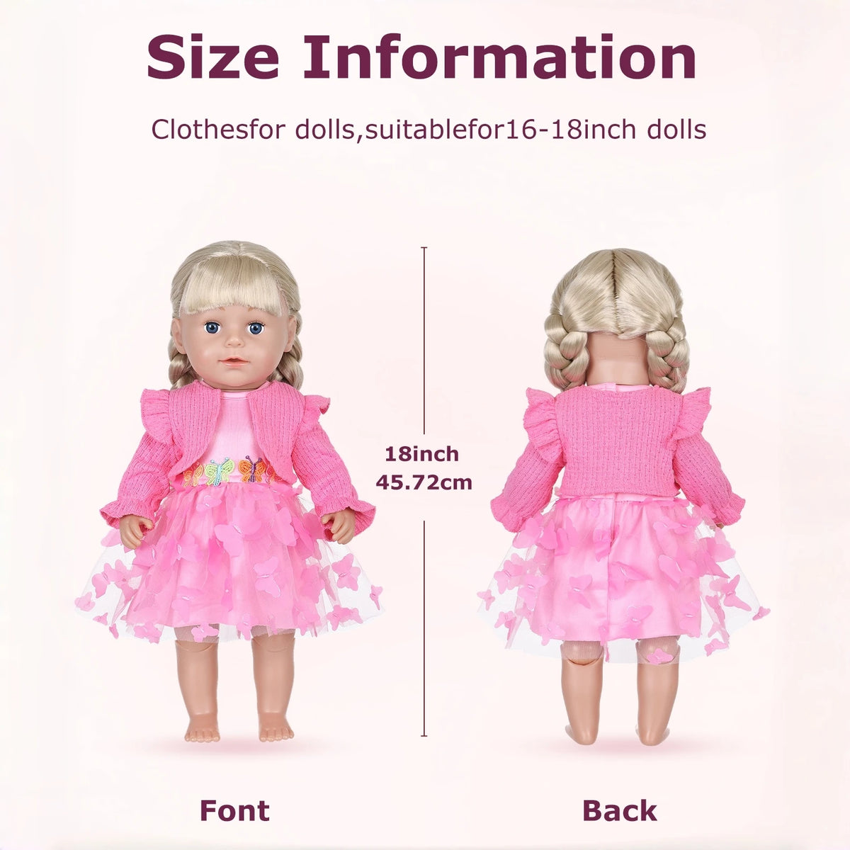 Adorable Baby Doll Clothing Set with Coat and Dress