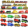 Magnetic Wooden Train Set with Locomotive and Two Carriages