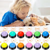A collection of colorful, round buttons for a recordable talking button toy featuring various colors like purple, blue, red, 