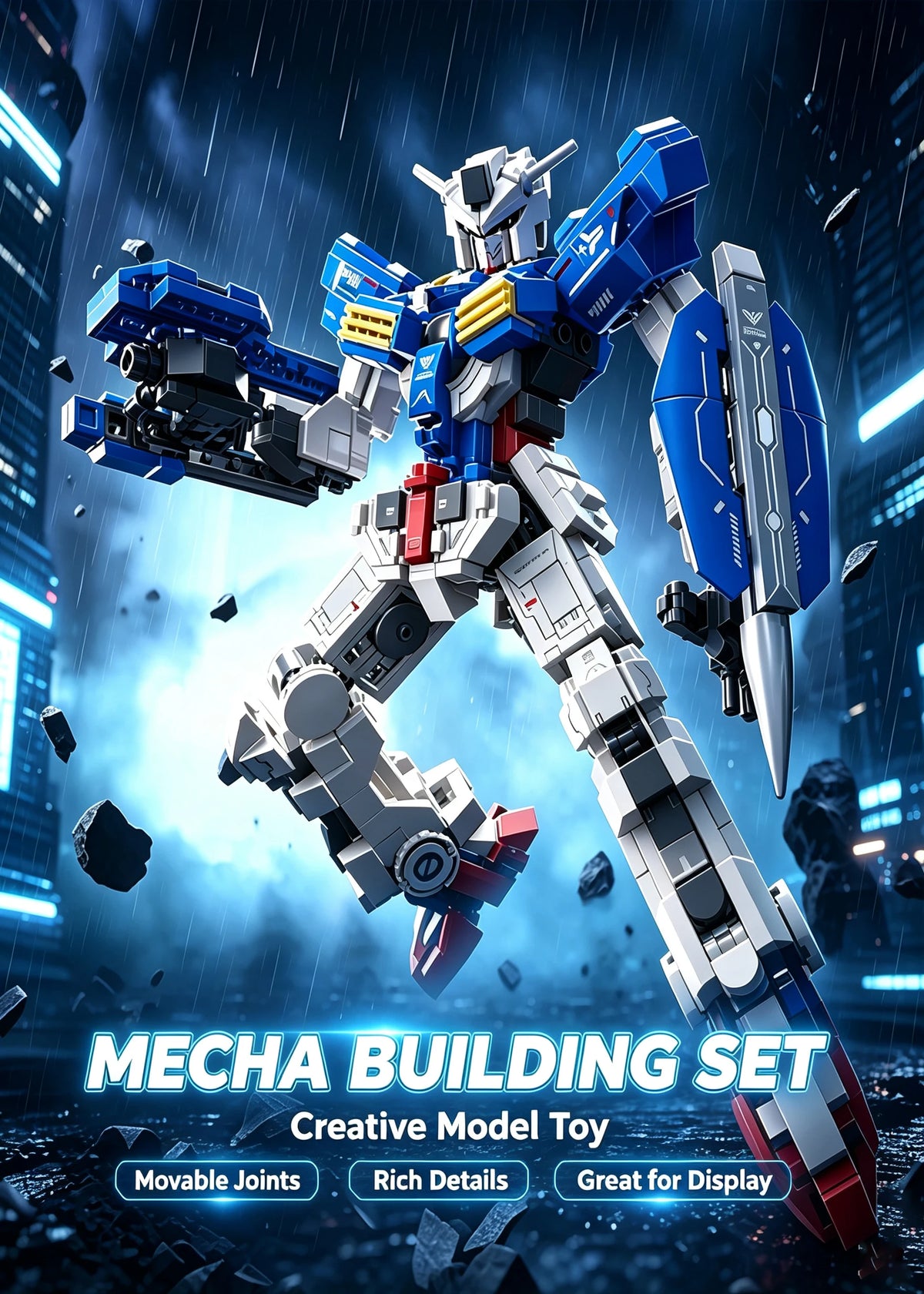 Mecha Robot Building Blocks Set - 648 Pieces, Poseable DIY Model Kit