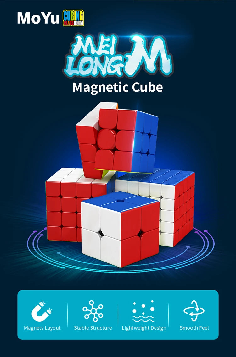 Puzzle magnétique rouge et bleu avec diverses configurations et fonctionnalités.