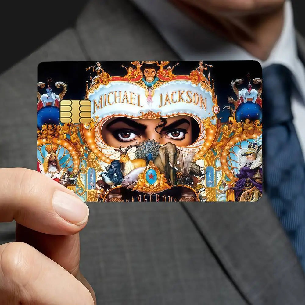 A decorative sticker set featuring a portrait of Michael Jackson with ornate gold and jewel accents.