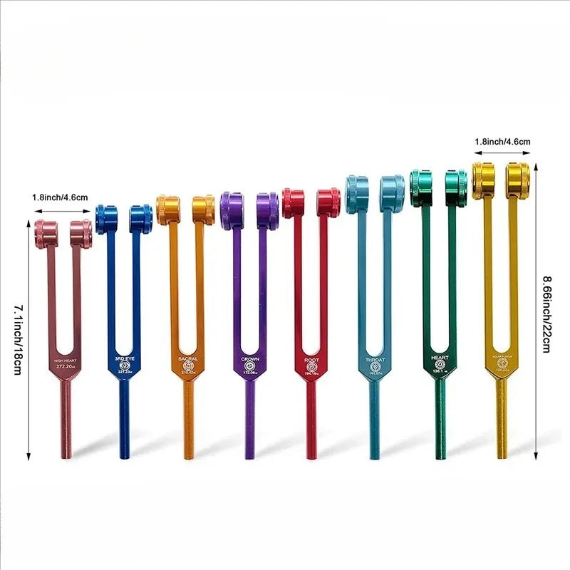 Aluminum Alloy Tuning Fork Set for Chakra Meditation and Sound Healing