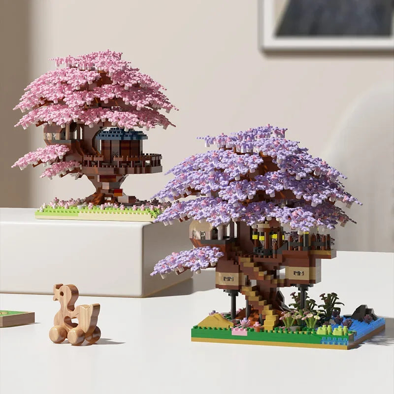 DIY Sakura Cherry Blossom Treehouse Building Kit with Warm Lights