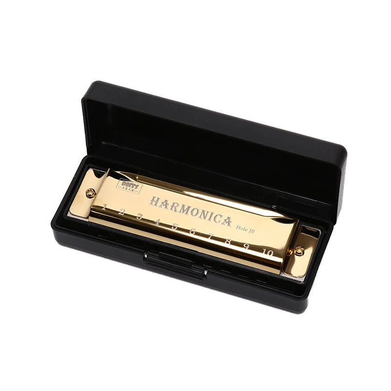 10-Hole C Key Harmonica for Beginners with Stainless Steel Covers