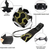 Adjustable solo kick training belt for sports featuring elastic and hook closures