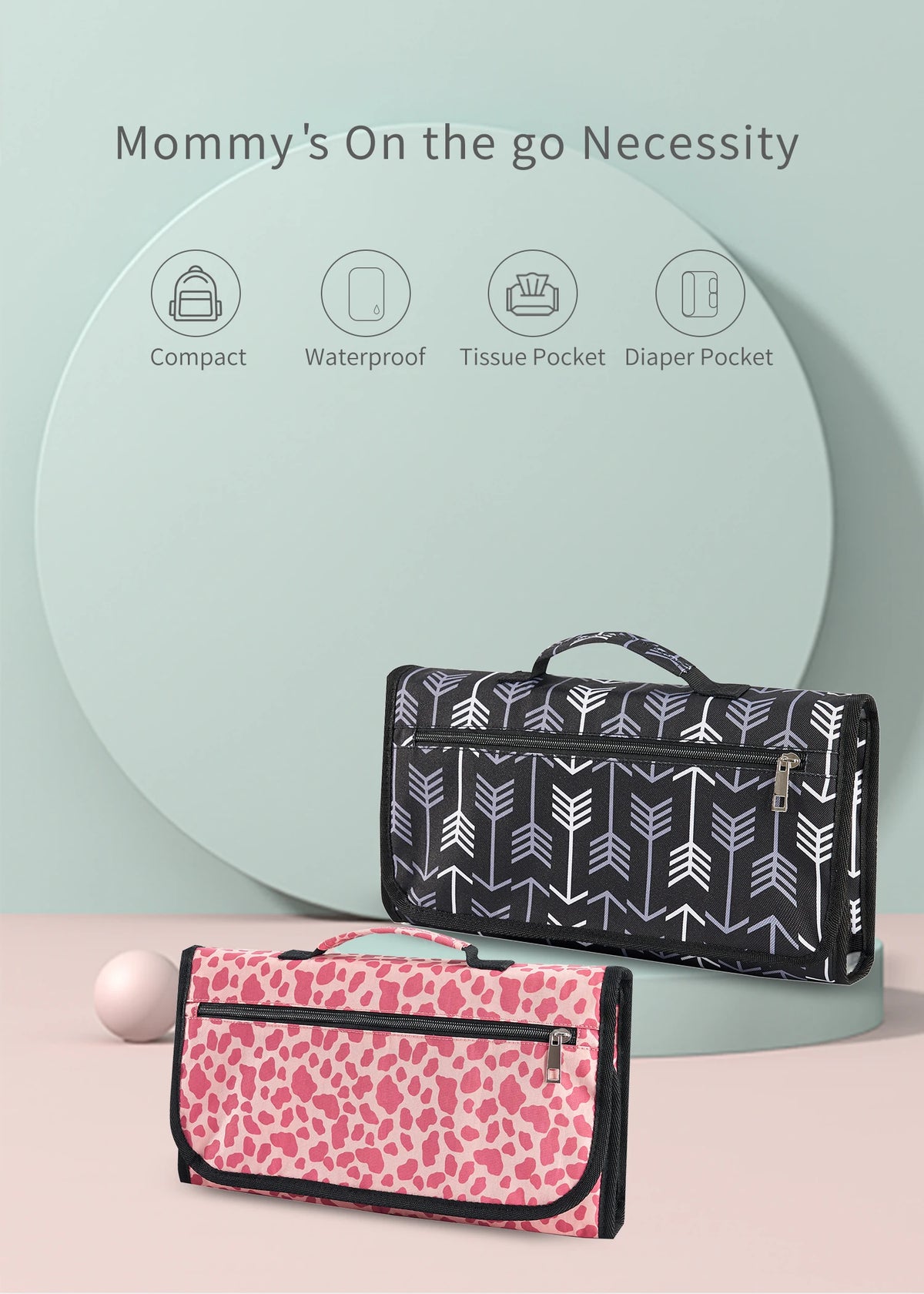 Foldable Waterproof Baby Changing Pad with Travel-Friendly Design