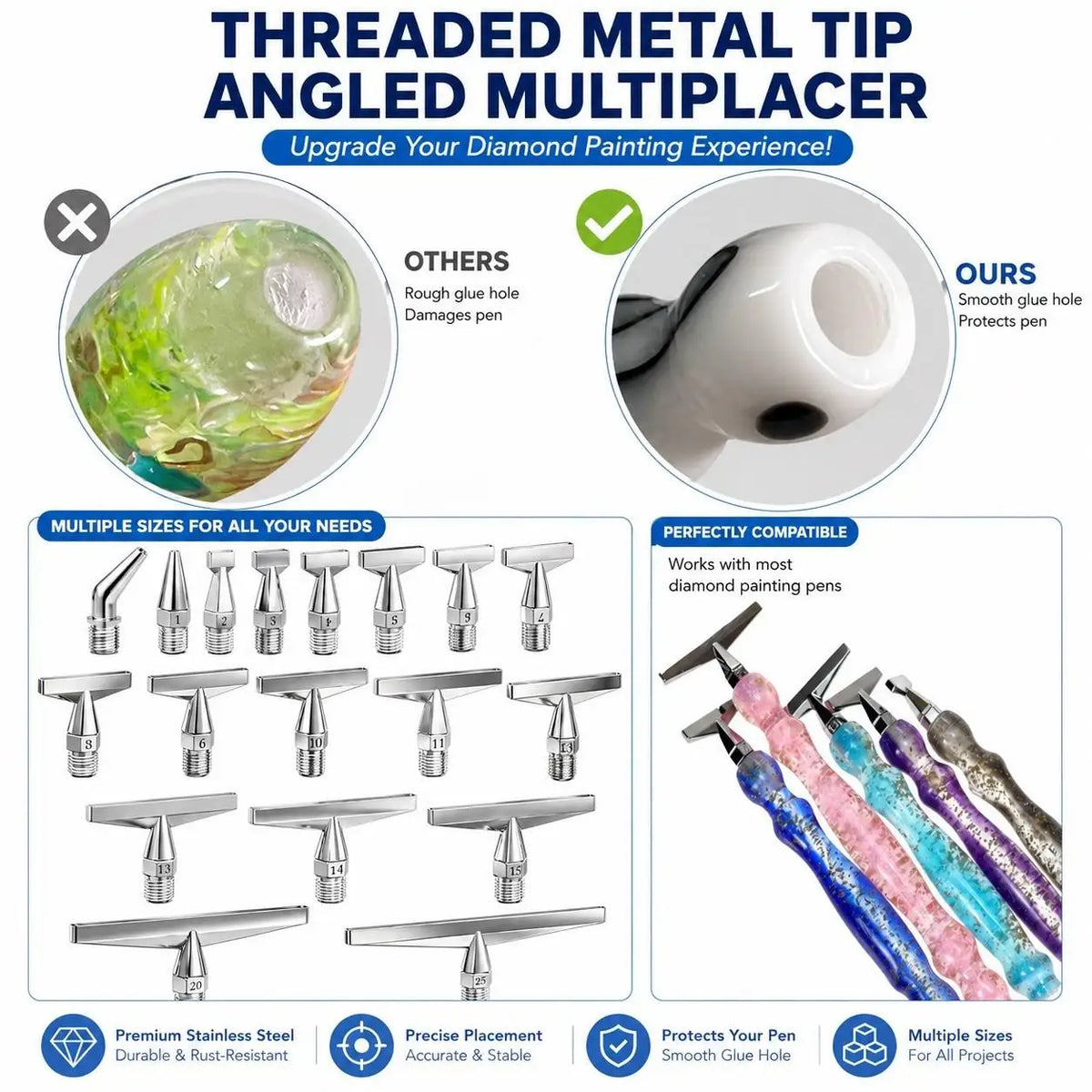 Stainless Steel Diamond Painting Pen Tip Set