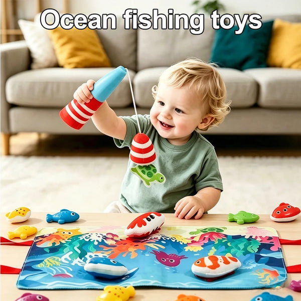 Montessori Fabric Fishing Game for Kids