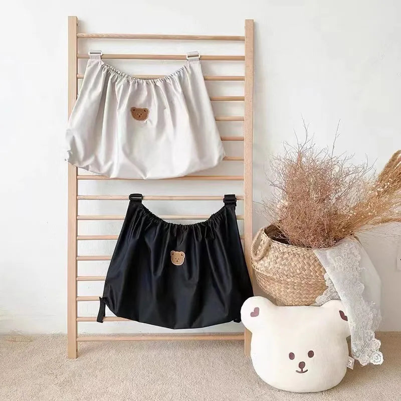 Cartoon Bear Stroller Organizer Bag with Large Capacity