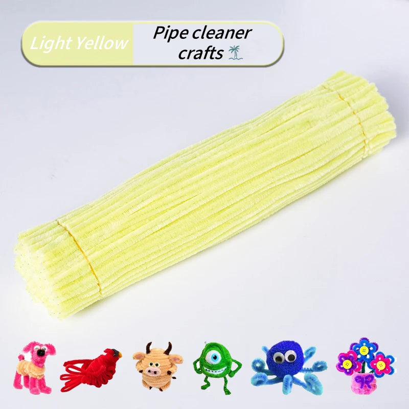 100-Piece Chenille Stem Pipe Cleaners for Crafts & Decor