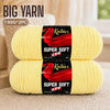 Two skeins of bright yellow Knitnex Super Soft 100% acrylic yarn for knitting or crochet