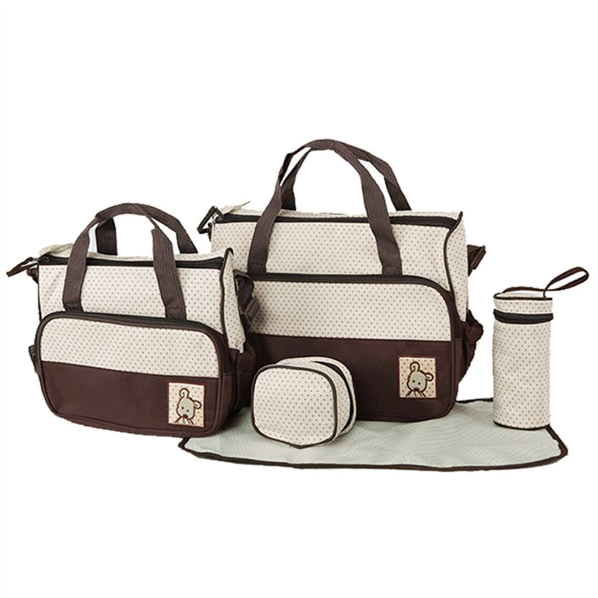 Multifunctional Crossbody Diaper Bag with Five-Piece Set