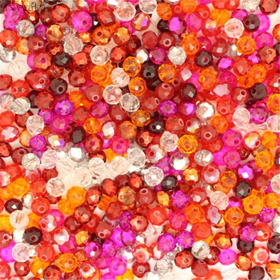 Faceted Crystal Glass Rondelle Beads for Jewelry Making