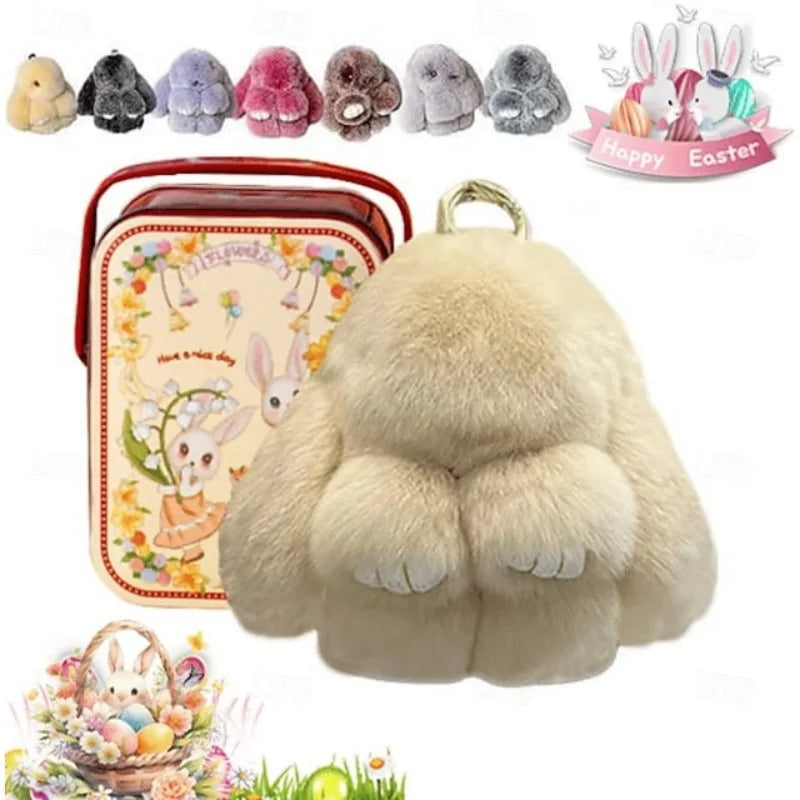 Plush Bunny Keychain Charm