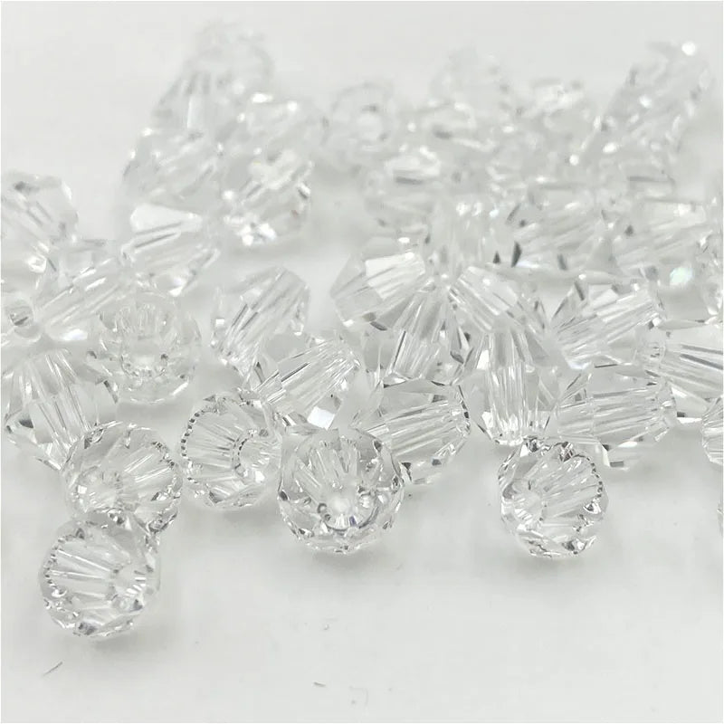 Clear faceted bicone crystal glass beads for jewelry making