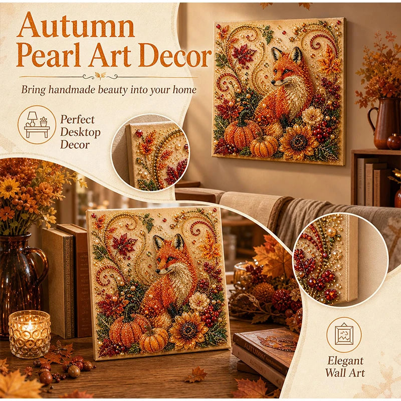 Autumn Pumpkin 5D Pearl Painting Kit with Frame