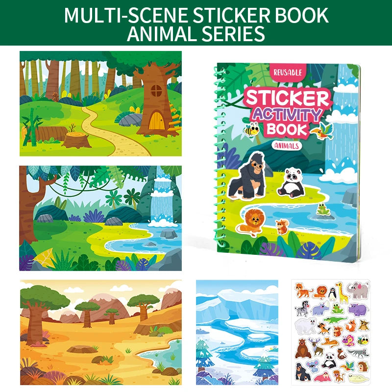 Reusable Jelly Sticker Book for Kids – Multi-Theme Creative Play