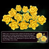 A bouquet of yellow roses made from building blocks.