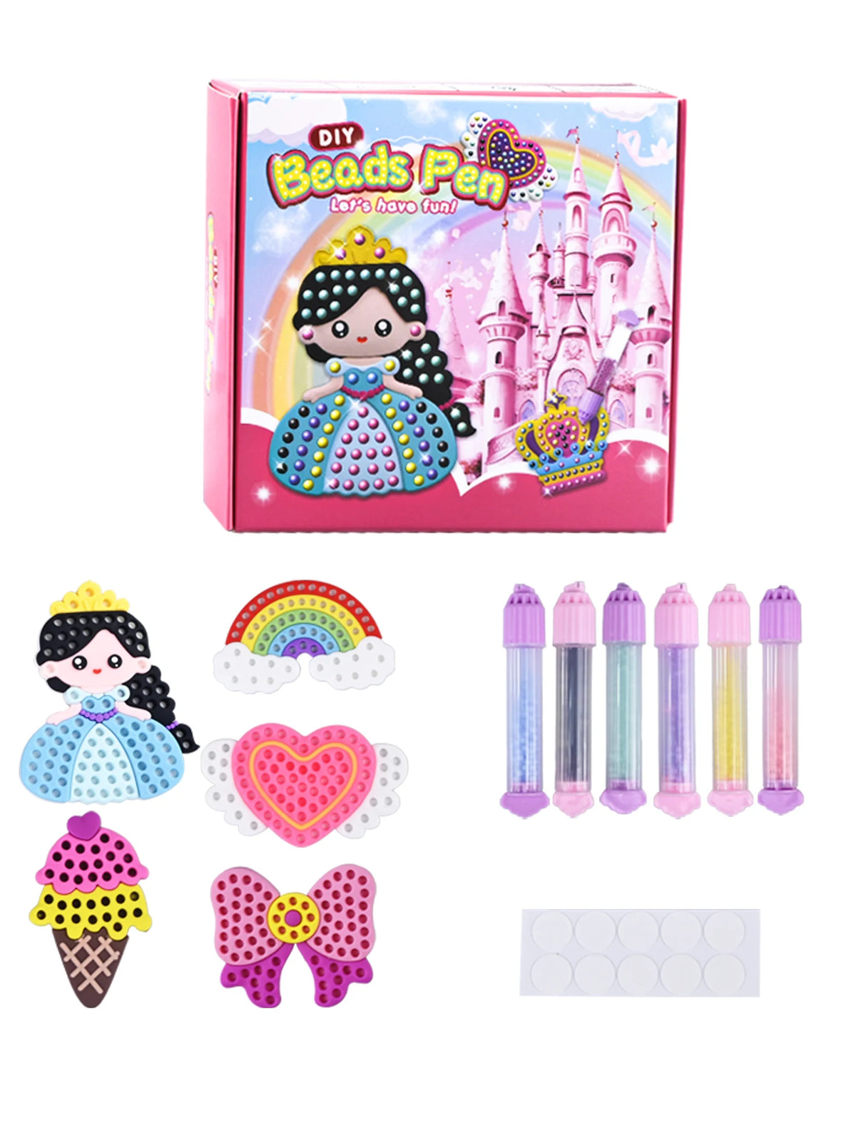 DIY Bead Pen Craft Kit for Girls - Rainbow & Princess Design