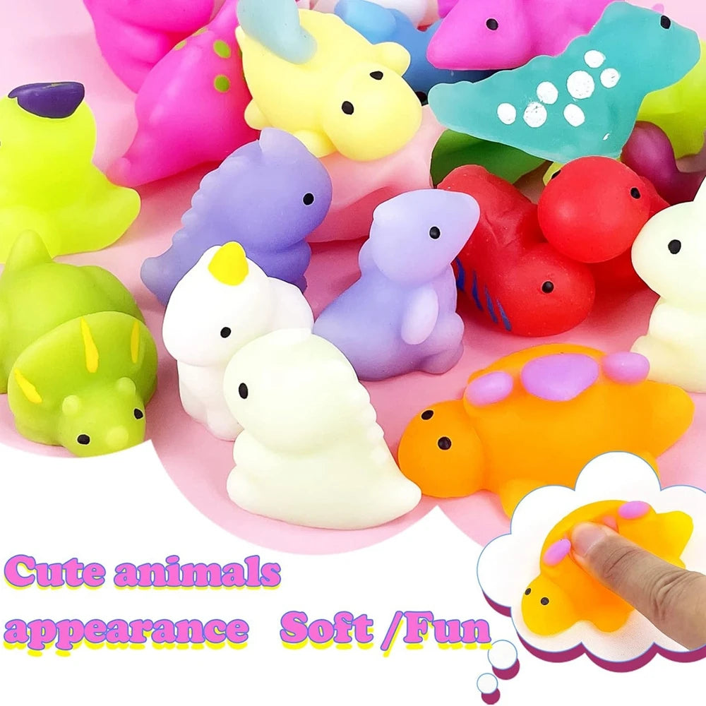 Kawaii Mochi Squishy Toys - Mini Dinosaur & Animal Stress Relief Fidgets