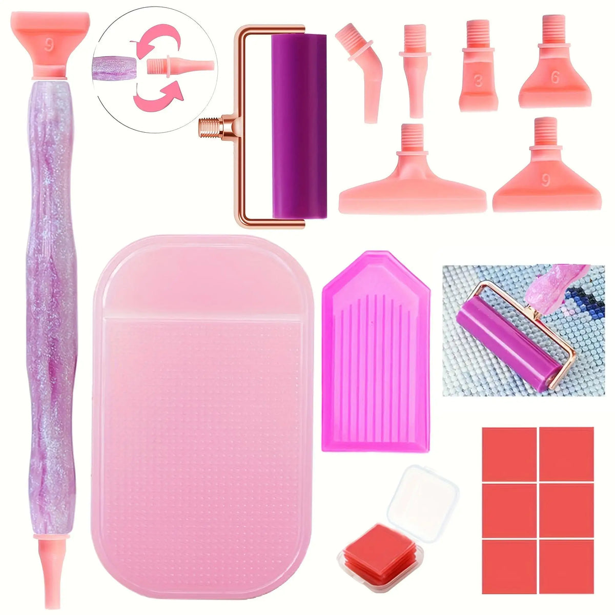 5D Diamond Painting Pen Tool Kit with Roller & Wax Pad