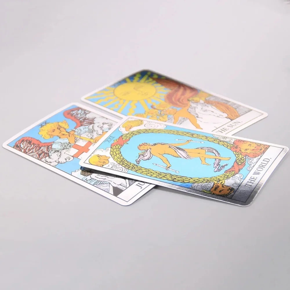 Holographic Rainbow Tarot Card Deck with Guidebook for Beginners