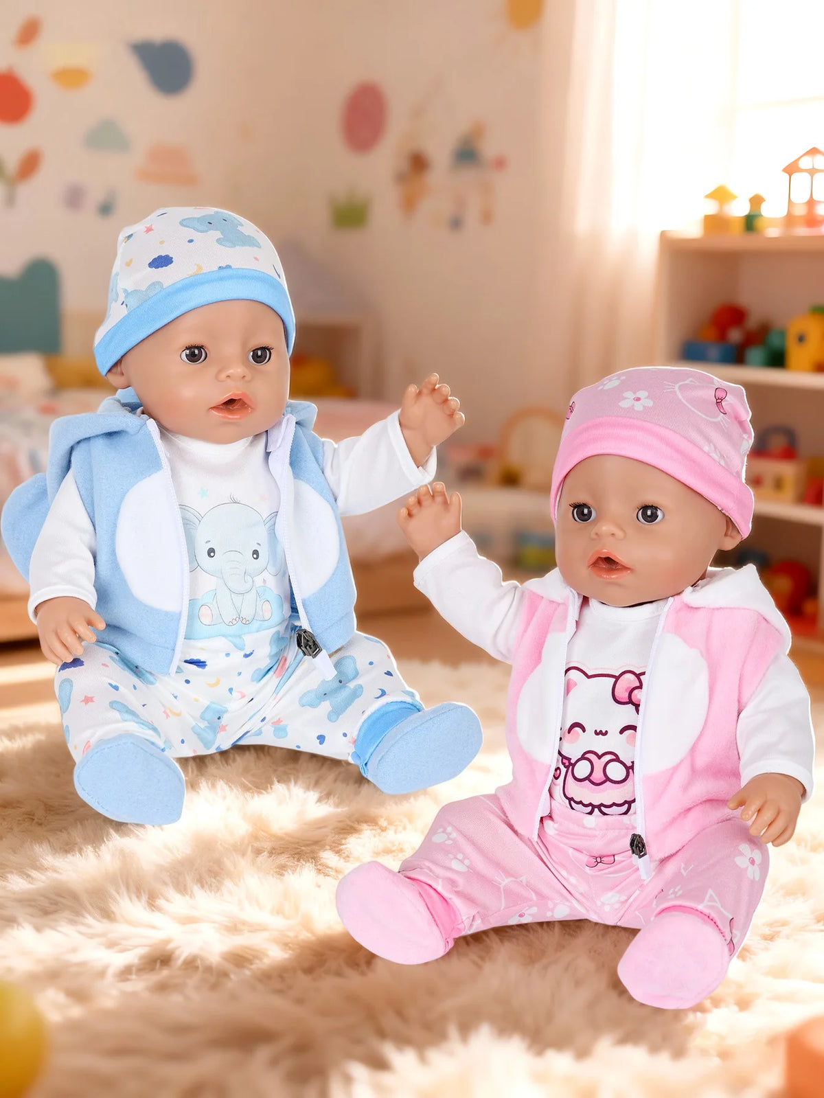Adorable Animal Print Doll Outfit Set for 16-18 Inch Dolls