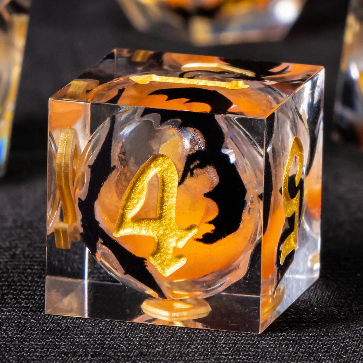 Liquid Core Glow D&D Dice Set with Sharp Edges