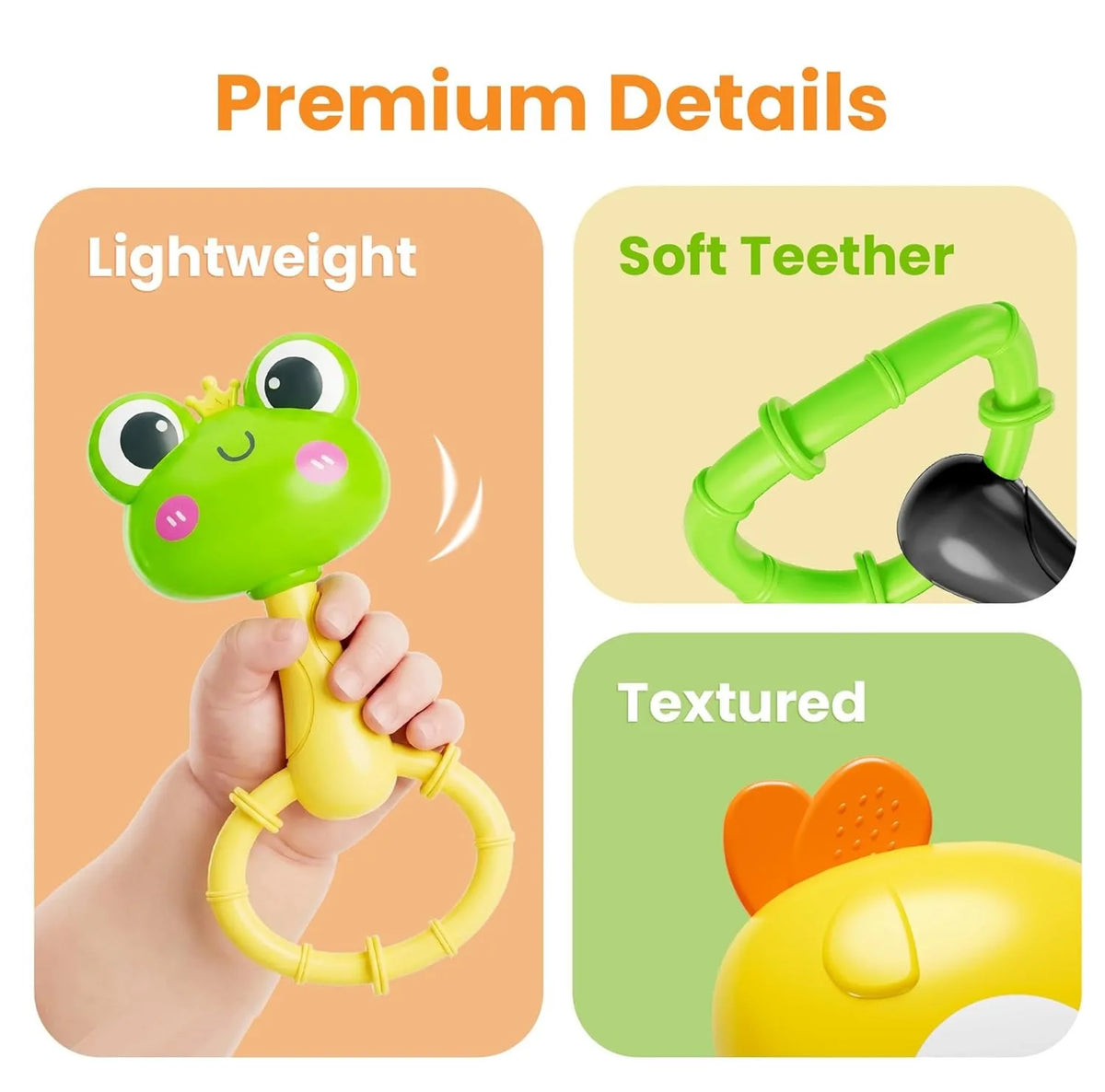 Animal Rattle Teether Toy for Babies – Sensory Development Gift