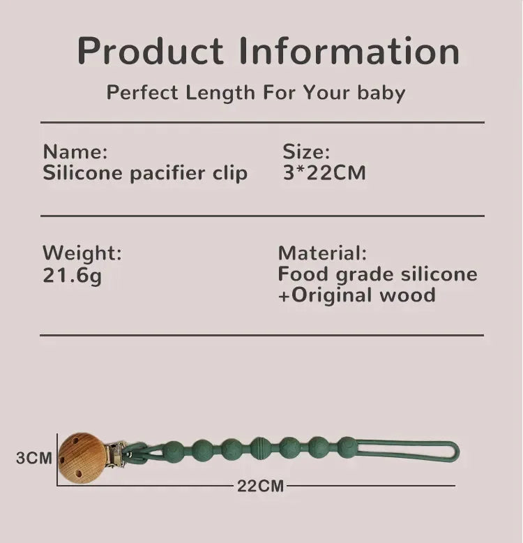 Silicone Baby Pacifier Clip with Teether