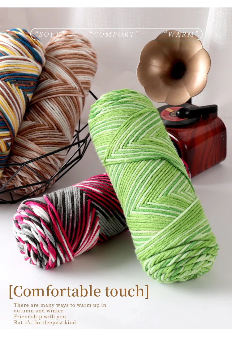 Multicolor Gradient Dyed Acrylic Yarn for Knitting & Crochet