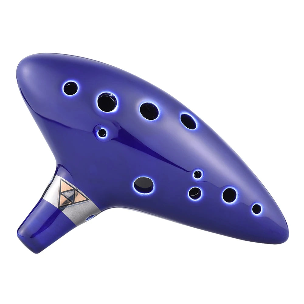 Ceramic 12-Hole Ocarina with Songbook and Neck Cord