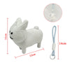White soft plush rabbit stuffed toy with a light blue hanging strap and a loop.