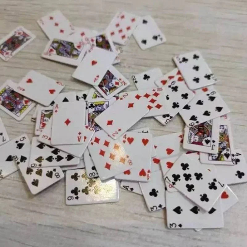 Miniature Playing Cards Set - Funny Novelty Poker for Travel & Pranks