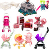 Mini Doll Stroller Trolley with Shoes for 1/12 Scale Dolls