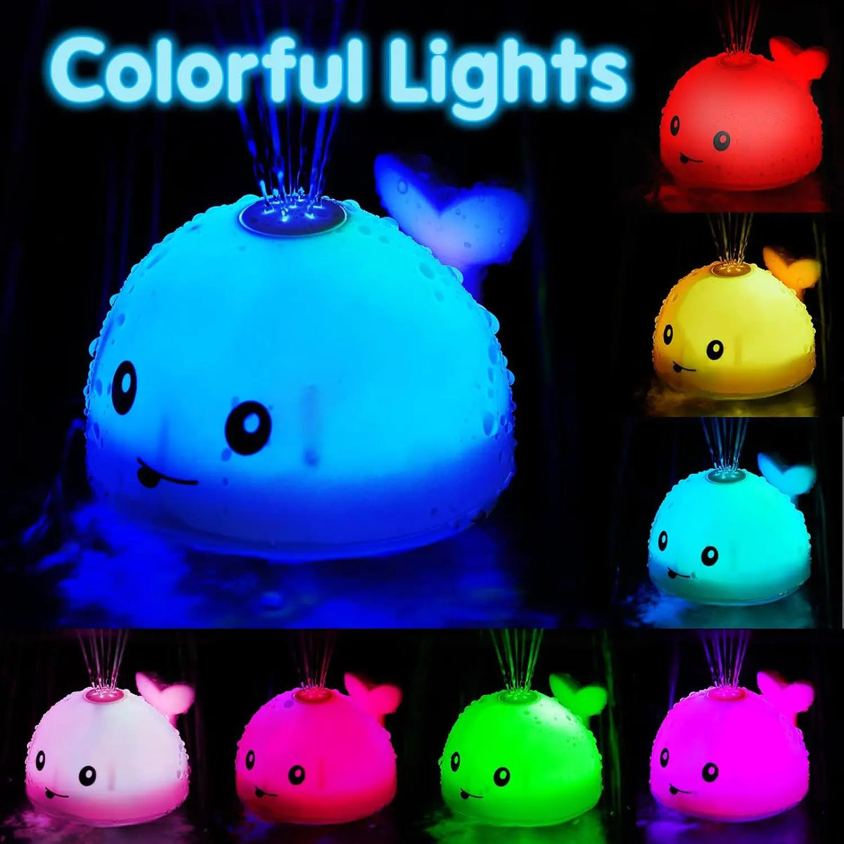 Interactive Whale Bath Toy with Lights and Water Spray